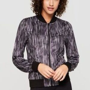 PRISMSPORT Women’s Black & White Full Zip Activewear Bomber Jacket Size Medium